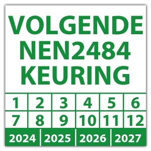 Keuringssticker volgende NEN 2484 keuring - Keuringsstickers vierkant