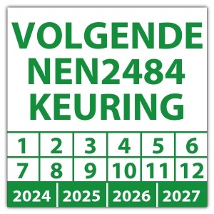 Keuringssticker volgende NEN 2484 keuring - Keuringsstickers op vel