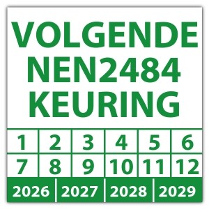 Keuringssticker volgende NEN 2484 keuring - Keuringsstickers vierkant