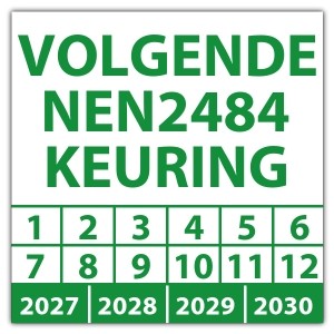 Keuringssticker volgende NEN 2484 keuring - Keuringsstickers NEN-normen