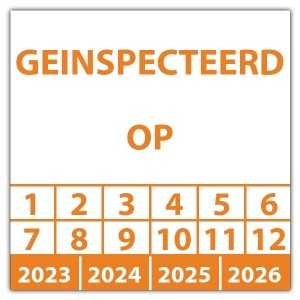 Keuringssticker geinspecteerd op - Keuringsstickers vierkant