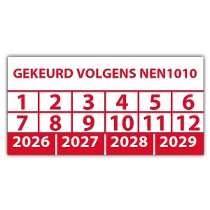 Keuringssticker gekeurd volgens nen1010 - Keuringsstickers op rol