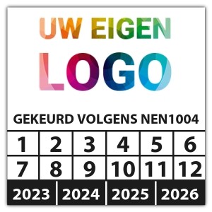 Keuringssticker gekeurd volgens NEN 1004 - Keuringsstickers vierkant logo