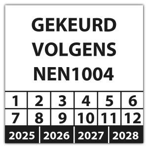 Keuringssticker gekeurd volgens NEN 1004 - Keuringsstickers vierkant