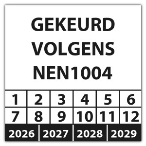 Keuringssticker gekeurd volgens NEN 1004 - Keuringsstickers op rol