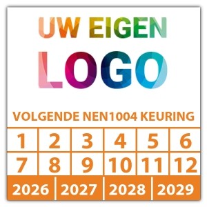 Keuringssticker volgende NEN 1004 keuring - Keuringsstickers vierkant logo