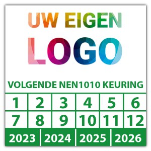 Keuringssticker volgende NEN1010 keuring - Keuringsstickers op rol logo