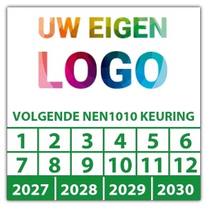 Keuringssticker volgende NEN1010 keuring - Keuringsstickers NEN-normen logo