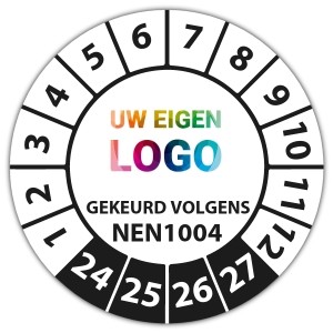 Keuringssticker Ultra Destructable gekeurd volgens NEN 1004 op vel - Keuringsstickers rechthoek logo