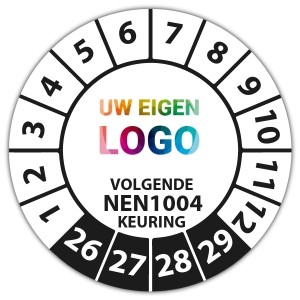 Keuringssticker Ultra Destructable volgende NEN 1004 keuring - Keuringsstickers vierkant logo