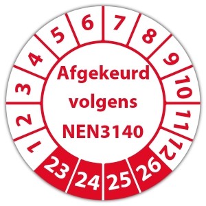 Keuringssticker Afgekeurd volgens NEN 3140 - NEN3140 keuringsstickers - Machines en gereedschappen