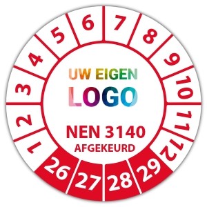 Keuringssticker Afgekeurd volgens NEN 3140 - Keuringsstickers op rol logo