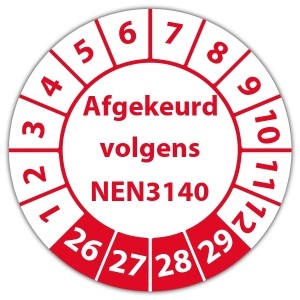 Keuringssticker Afgekeurd volgens NEN 3140 - Keuringsstickers op rol