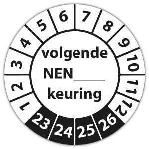 Keuringssticker volgende NEN-norm keuring (eigen invoer) - Keuringsstickers NEN-normen