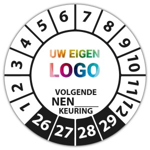 Keuringssticker volgende NEN-norm keuring (eigen invoer) - Keuringsstickers op rol logo