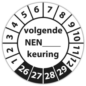 Keuringssticker volgende NEN-norm keuring (eigen invoer) - Keuringsstickers op rol