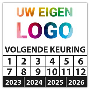Keuringssticker volgende keuring - Keuringsstickers vierkant logo