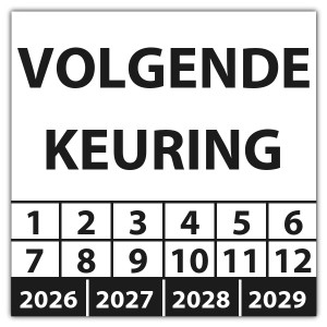 Keuringssticker volgende keuring - Keuringsstickers vierkant