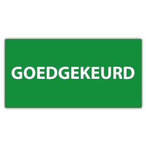 Keuringssticker goedgekeurd (zonder datum) - Keuringsstickers rechthoek