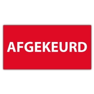 Keuringssticker afgekeurd (zonder datum) - Keuringsstickers op vel