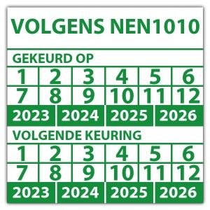 Keuringssticker dubbel volgens NEN1010 - Eigen NEN invoer keuringsstickers