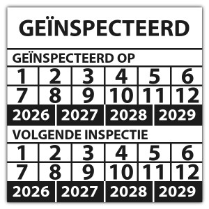 Keuringssticker dubbel geinspecteerd - Keuringsstickers dubbele datum