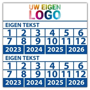 Keuringssticker dubbel met uw logo - Eigen NEN invoer keuringsstickers