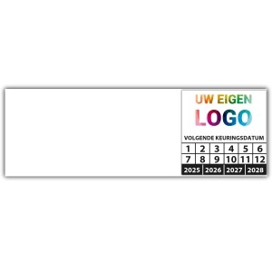 Kabelkeuringssticker "volgende keuringsdatum" logo