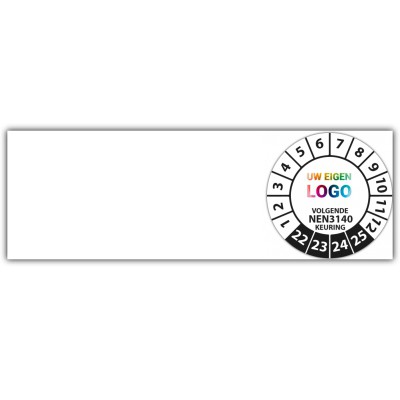 Kabelkeuringssticker volgende NEN 3140 keuring - Kabelkeuringsstickers logo