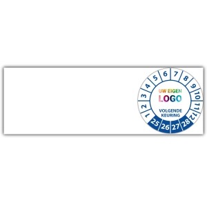 Kabelkeuringssticker "volgende keuringsdatum" logo