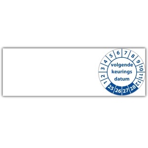 Kabelkeuringssticker "volgende keuringsdatum"