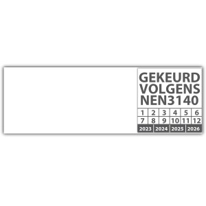 Kabelkeuringssticker gekeurd volgens NEN 3140 - 