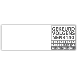 Kabelkeuringssticker "gekeurd volgens NEN 3140"
