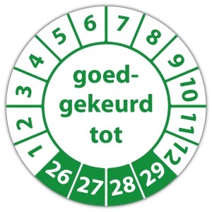Keuringssticker goedgekeurd tot - Keuringsstickers op rol