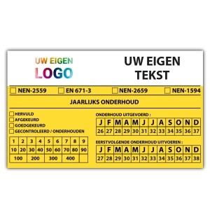 Brandblusser sticker met eigen tekst en logo - REOB sticker