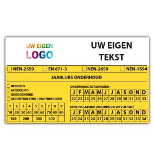 REOB-sticker Brandblusser met eigen tekst en logo - Keuringsstickers met uw logo en tekst