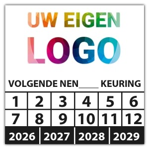 Keuringssticker volgende NEN-norm keuring (eigen invoer) - Keuringsstickers vierkant logo