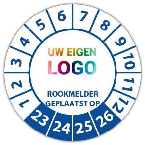 Keuringssticker rookmelder geplaatst op - Keuringsstickers op rol logo