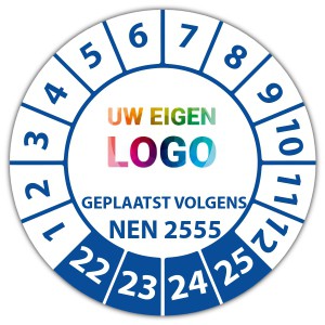 Keuringssticker geplaatst volgens NEN 2555 - Keuringsstickers op rol logo