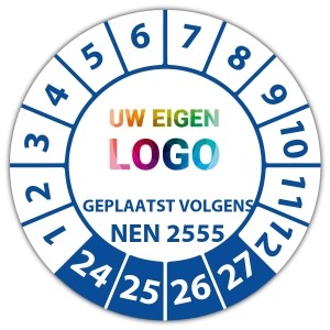Keuringssticker geplaatst volgens NEN 2555 - Keuringsstickers NEN-normen logo