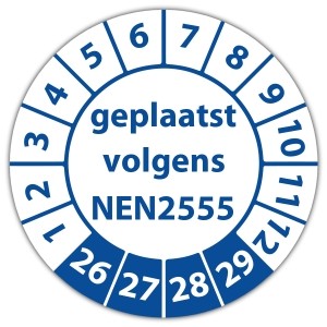 Keuringssticker geplaatst volgens NEN 2555 - Keuringsstickers op rol