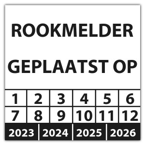 Keuringssticker Rookmelder geplaatst op - Keuringsstickers vierkant