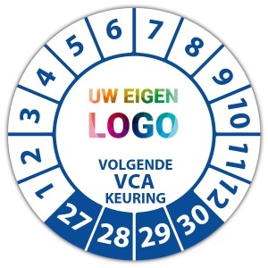 Keuringssticker volgende VCA keuring - Keuringsstickers High Tack logo