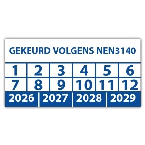 Keuringssticker gekeurd volgens NEN 3140 - Keuringsstickers NEN-normen