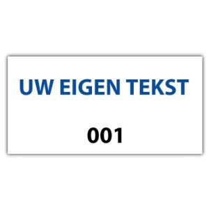 Genummerde stickers met tekst - Rechthoek
