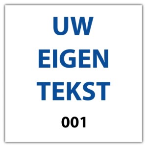 Genummerde stickers met tekst - Vierkant