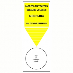 Ladder etiket basissticker Keuring NEN 2484 - NEN2484 keuringsstickers - Ladders en trappen