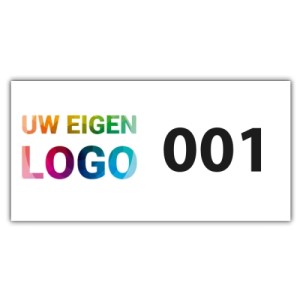 Genummerde stickers met logo - Rechthoek - Genummerde stickers