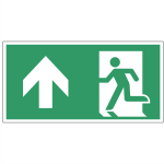 Nooduitgang sticker Vluchtweg rechtdoor (A0E001)