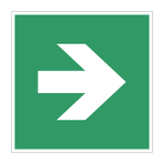 Nooduitgang sticker Vluchtweg pijl recht (A045)